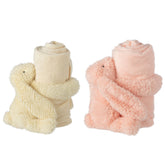 Konijn + Deken Polyester Roze/Geel Assortiment Van 2 J-Line