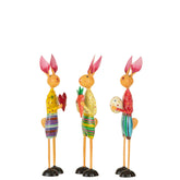 Konijn Hart/Ei/Wortel Ijzer Mix small Set van 3 - Paas - J-Line - livinglovely.nl