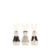 Konijn Max Keramiek Small Set van 3 - Paas - J-Line - livinglovely.nl