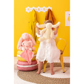 Konijn Polyester Roze/Geel Large Assortiment Van 2 J-Line
