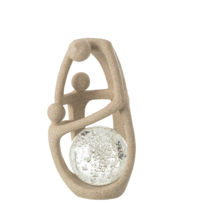 Koppel Bal Resin/Kristal Beige - Beeld - J-Line - livinglovely.nl