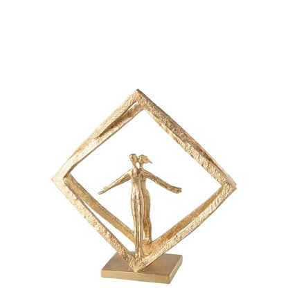 Koppel In Raam Modern Resine Goud - Beeld - J-Line - livinglovely.nl