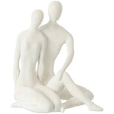 Koppel Zittend Mat Wit - J-Line - Beeld - J-Line - livinglovely.nl