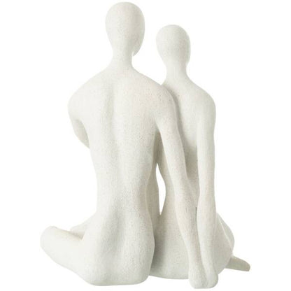 Koppel Zittend Mat Wit - J-Line - Beeld - J-Line - livinglovely.nl