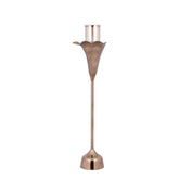 Kourtney Bronze Casted Alu Stormlight Flower L van PTMD, bronskleurig windlicht in bloemvorm op witte achtergrond