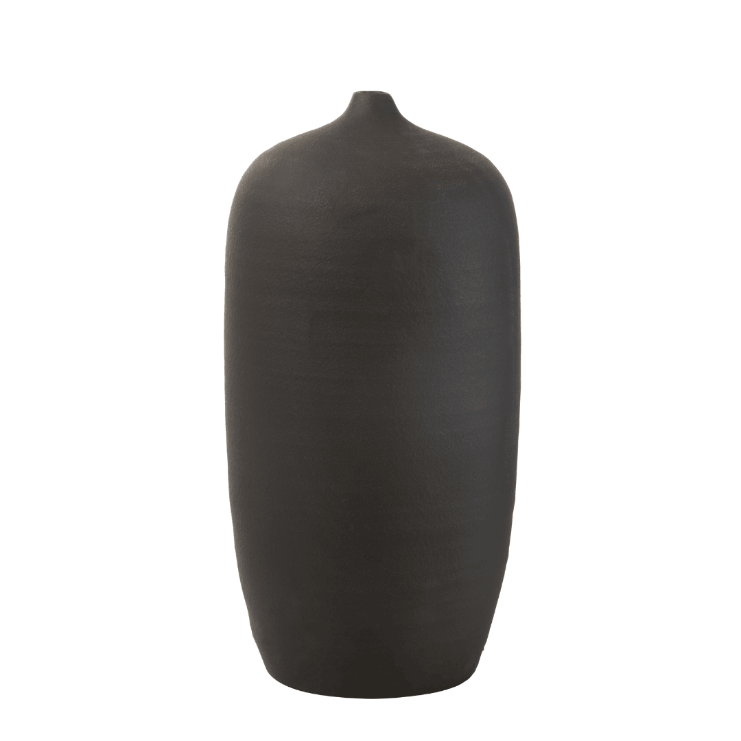 Kruik Hoog Cement Zwart 60x28cm - Pot - J-Line - livinglovely.nl