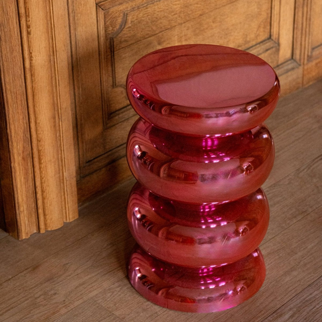 Kruk Blinkend Rond Metaal Fluo Roze J-Line