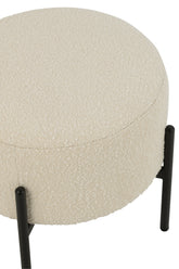 Kruk Boucle Multiplex/Polyester Wit/Zwart J-Line - Kruk - J-Line - livinglovely.nl