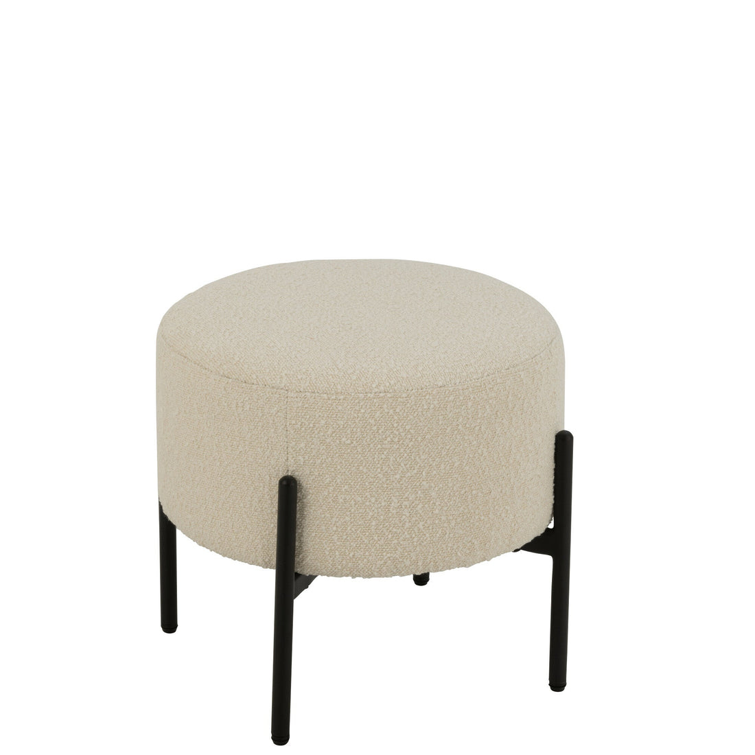 Kruk Boucle Multiplex/Polyester Wit/Zwart J-Line - Kruk - J-Line - livinglovely.nl