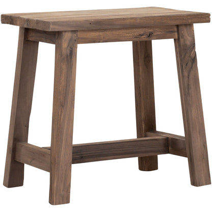 Kruk Easy van MUST Living in naturel, gerecycled teakhout, volledig in beeld op een neutrale achtergrond
