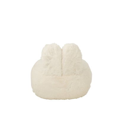 Kruk Fur With Bunny Ears Hout Wit J-Line
