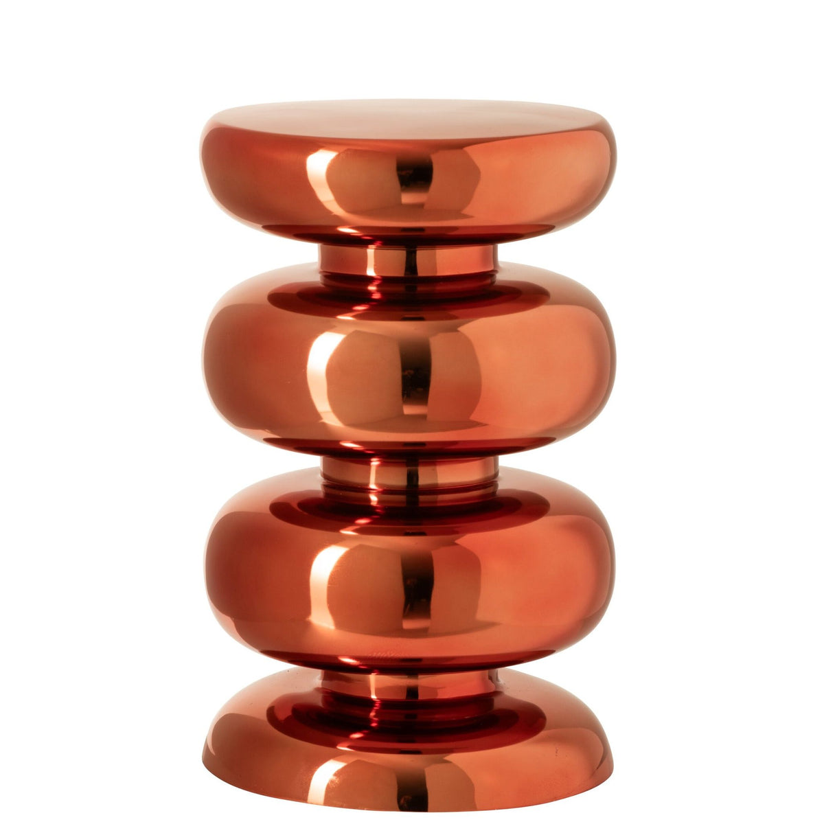 Hocker Glänzend Rund Metall Neon Orange J-Line