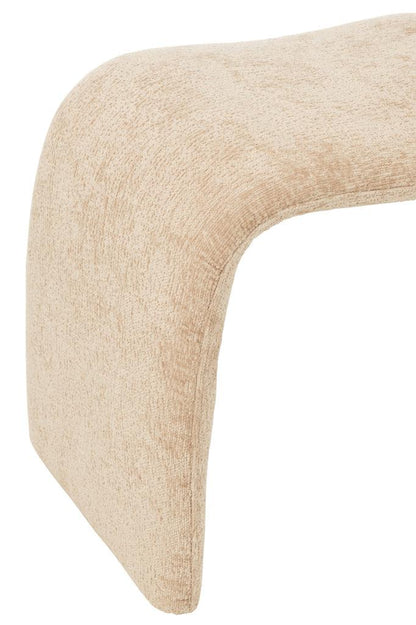 Kruk N Shape Textiel Beige - Kruk - J-Line - livinglovely.nl