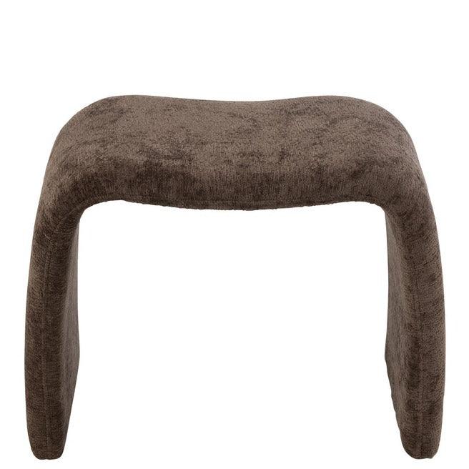 Kruk N Shape Textiel Donkerbruin - Kruk - J-Line - livinglovely.nl