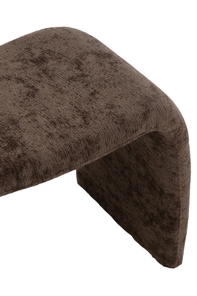 Kruk N Shape Textiel Donkerbruin - Kruk - J-Line - livinglovely.nl