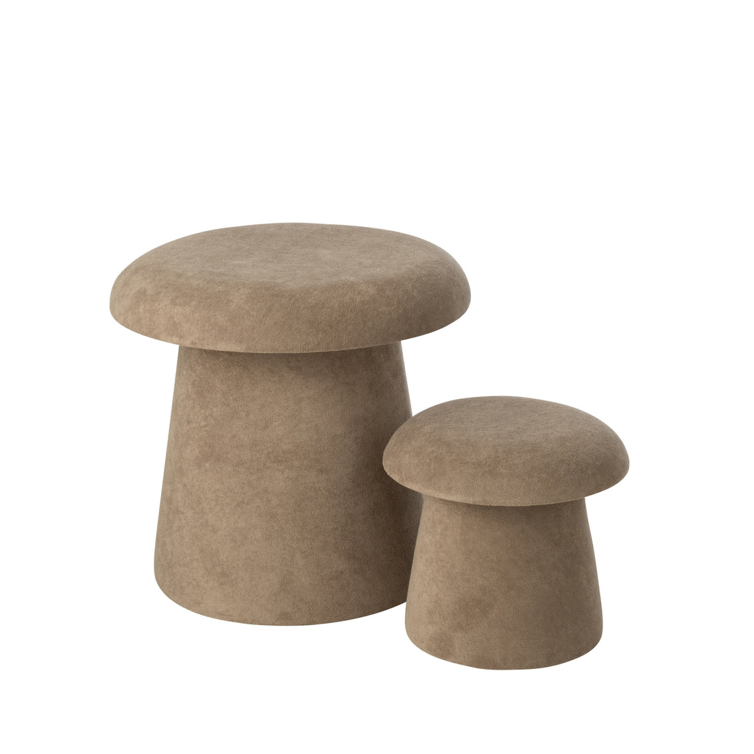 Kruk Paddenstoel Beige Set van 2 - Kruk - J-Line - livinglovely.nl