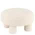 Kruk Rond Teddy Voeten Bouclé Wit - Kruk - J-Line - livinglovely.nl