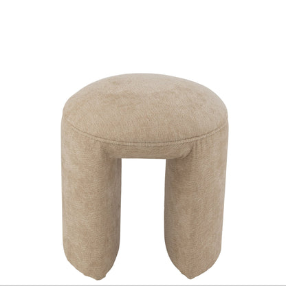 Kruk Rond Textiel Beige J-Line