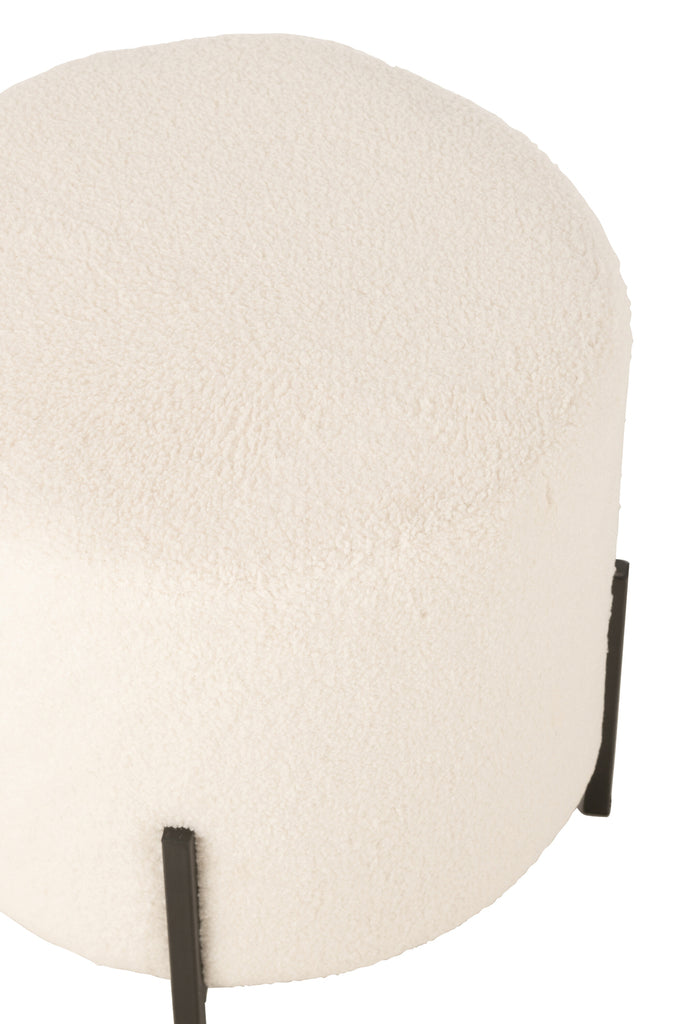 Kruk Schaap Stof/Schuim Wit - Kruk - J-Line - livinglovely.nl