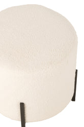 Kruk Schaap Stof/Schuim Wit - Kruk - J-Line - livinglovely.nl