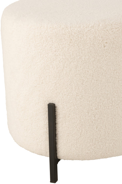 Kruk Schaap Stof/Schuim Wit - Kruk - J-Line - livinglovely.nl