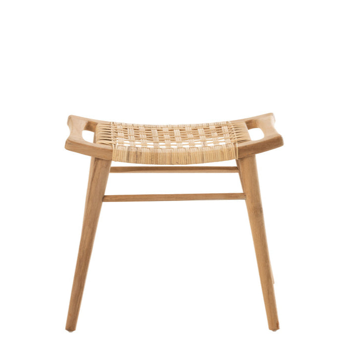 Krukje Alis Teak Hout Naturel - Kruk - J-Line - livinglovely.nl