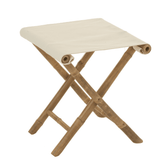 Krukje opvouwbaar - bamboe & textiel - naturel & wit - Kruk - J-Line - livinglovely.nl