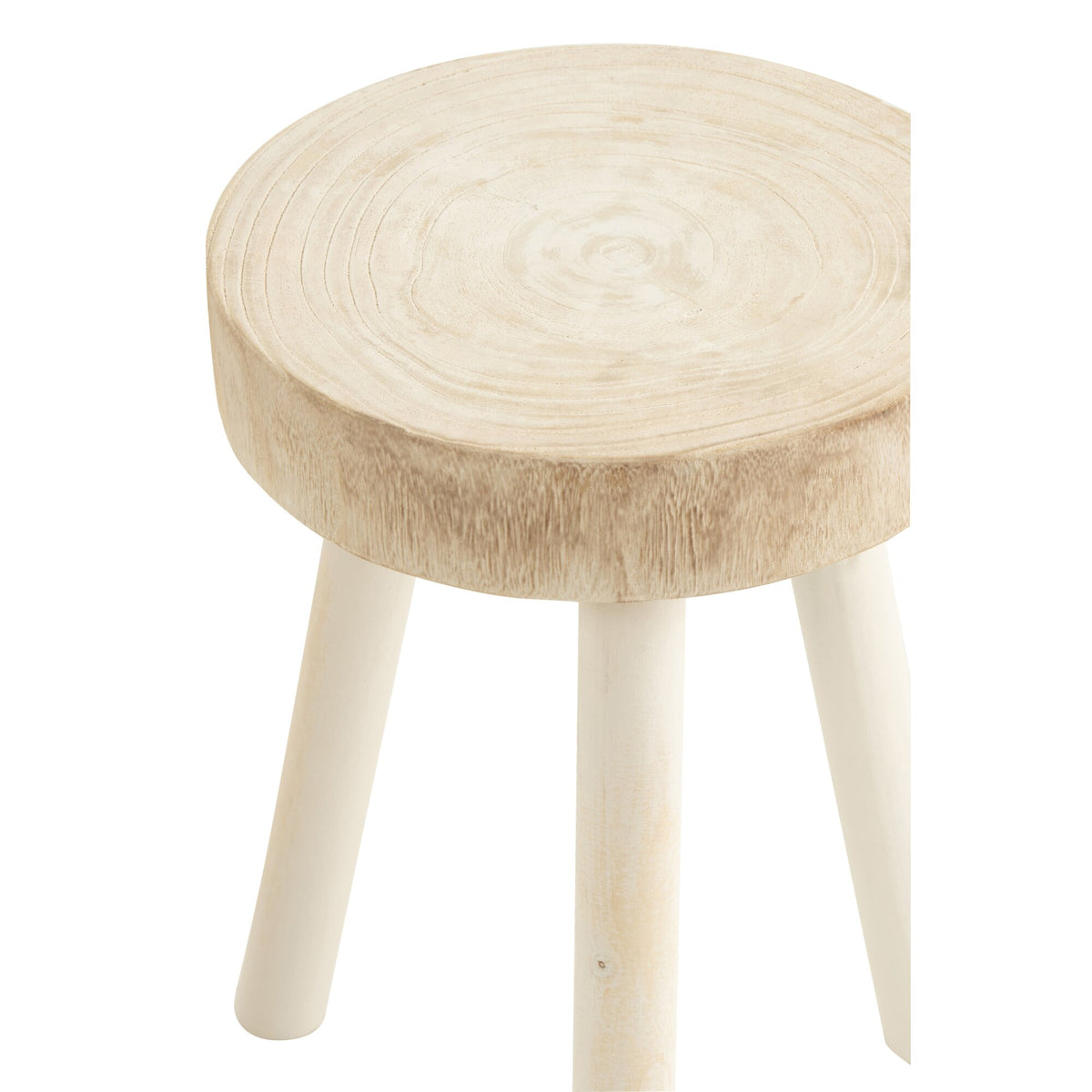 Hocker Paulownia-Holz Weiß 2er-Set J-Line