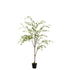Kunstplant Fijne Bladeren Kunststof Groen Zwart van J-Line, luchtige plant van 192cm in zwarte pot