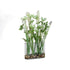 Kunstplant van PTMD in groen met heldere glazen vaas, 55 cm hoog