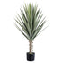 Kunstplant yucca van PTMD in groen met zwarte pot, 118 cm hoog