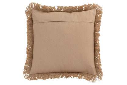 Kussen Bloem Abstract Jute Naturel/Beige - Kussen - J-Line - livinglovely.nl