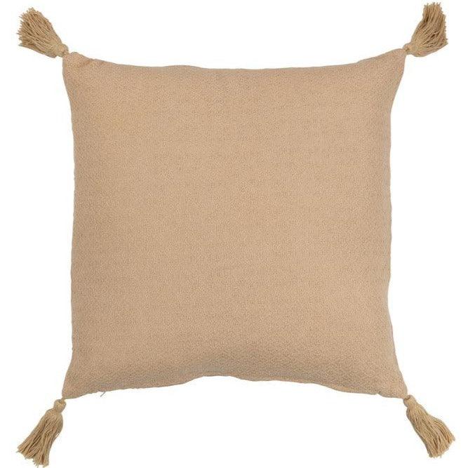 Kussen Bloem Kwast Polyester Beige - Kussen - J-Line - livinglovely.nl