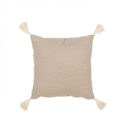 Kussen Bloemen/Bladeren Katoen Taupe/Beige - Kussen - J-Line - livinglovely.nl