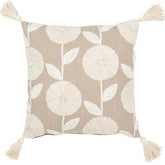 Kussen Bloemen/Bladeren Katoen Taupe/Beige - Kussen - J-Line - livinglovely.nl