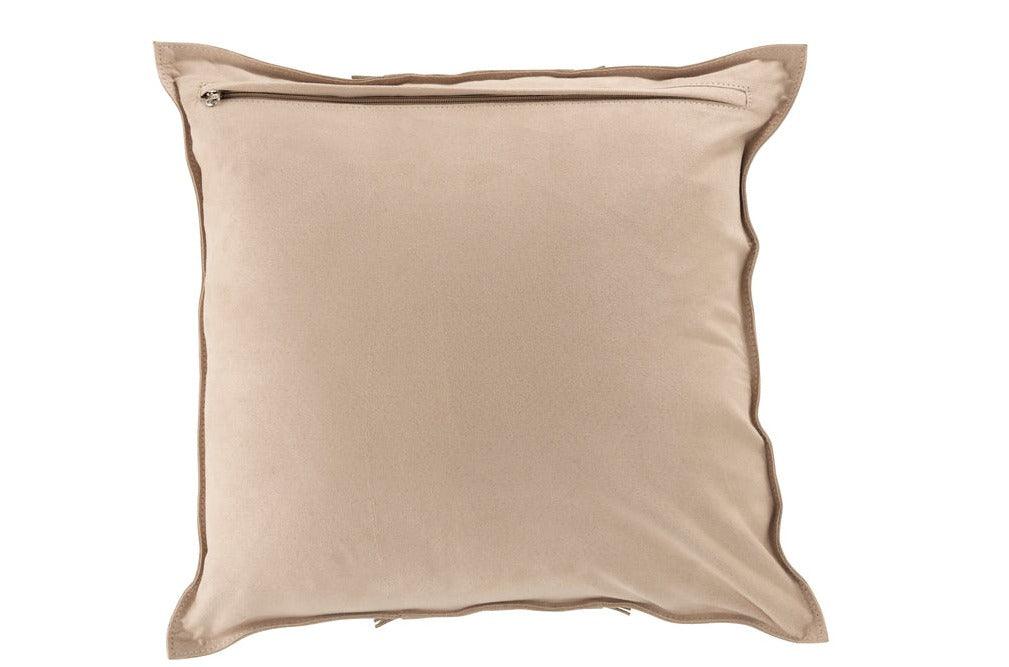 Kussen Boord Vierkant Leer Lichtgrijs - Kussen - J-Line - livinglovely.nl