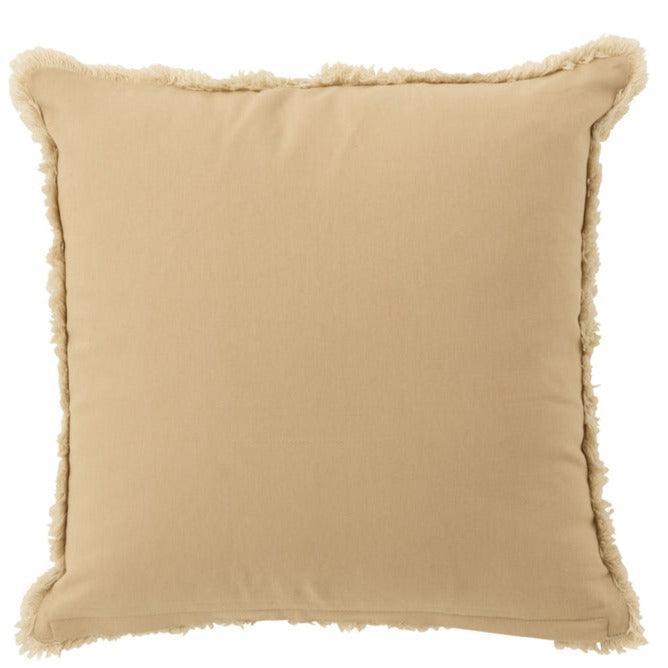 Kussen Circle Ibiza Cotton White/Beige - Kussen - J-Line - livinglovely.nl