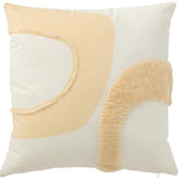 Kussen Cirkel Textiel Wit/Beige - Kussen - J-Line - livinglovely.nl