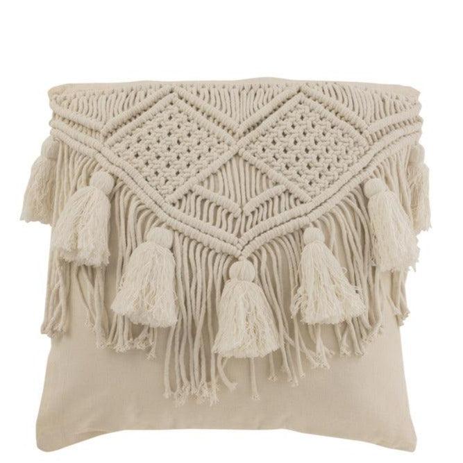 Kussen Cosy Katoen Gebroken Wit Small - Kussen - J-Line - livinglovely.nl