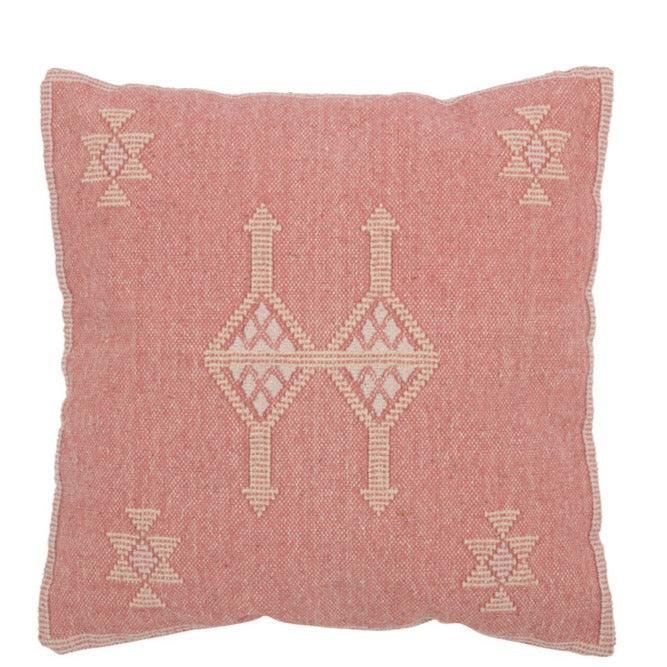 Kussen Diamanten+Pijlen Katoen Perzik Roze - Kussen - J-Line - livinglovely.nl