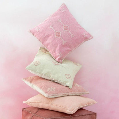 Kussen Diamanten+Pijlen Katoen Perzik Roze - Kussen - J-Line - livinglovely.nl