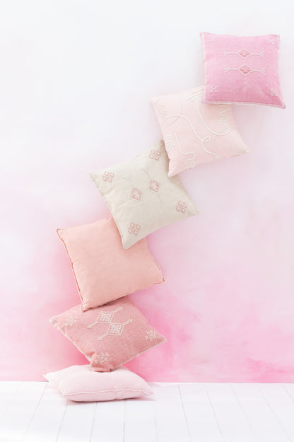 Kussen Diamanten+Pijlen Katoen Roze - Kussen - J-Line - livinglovely.nl