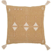 Kussen Driehoeken & Kwastjes Katoen Natural/Wit - Kussen - J-Line - livinglovely.nl
