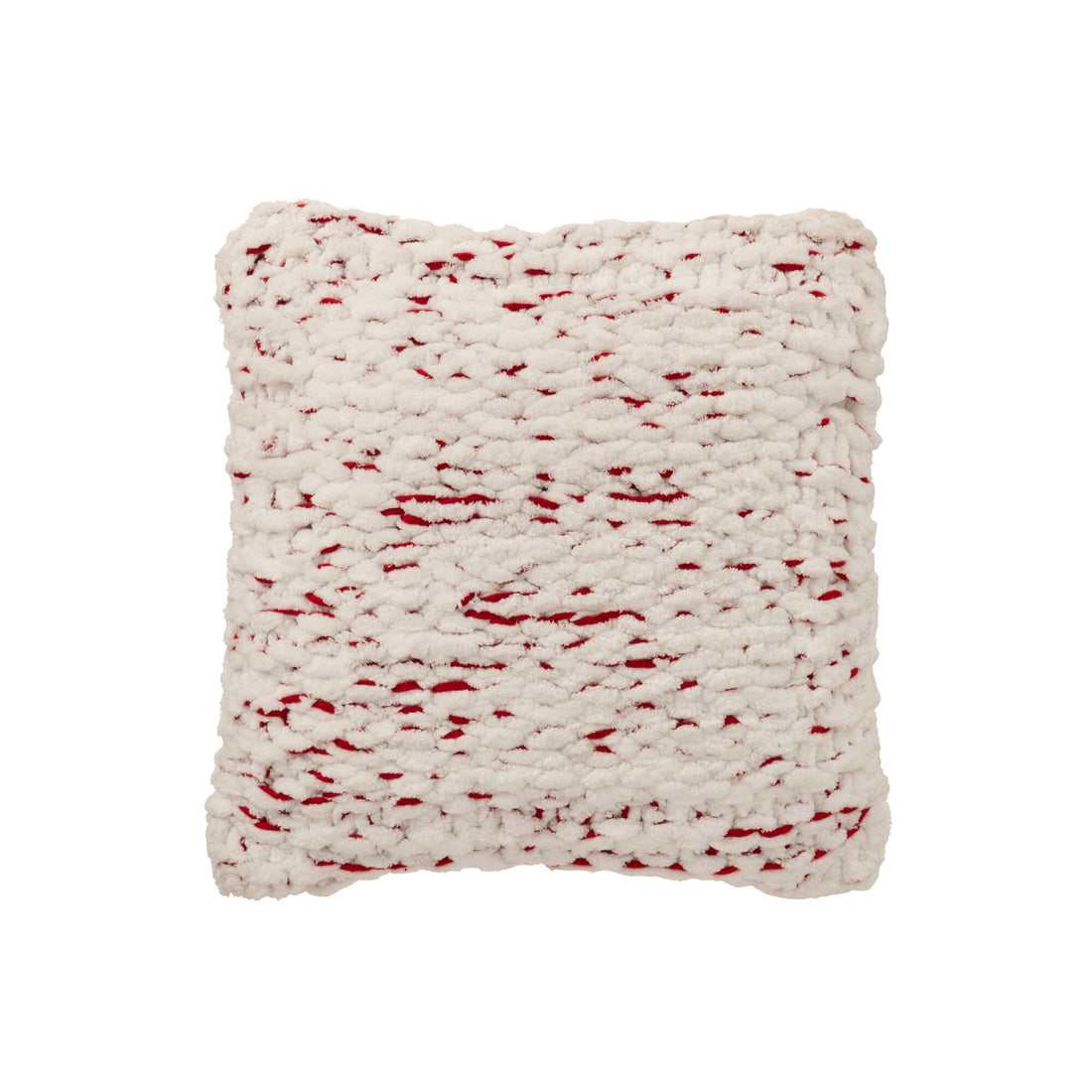 Kissen Gebreeën Polyester Weiß/Weihnachtsrot J-Line