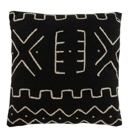 Kussen Grafisch Tekening 2 Katoen Zwart - Kussen - J-Line - livinglovely.nl