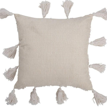 Kussen Kwast Polyester Wit - Kussen - J-Line - livinglovely.nl