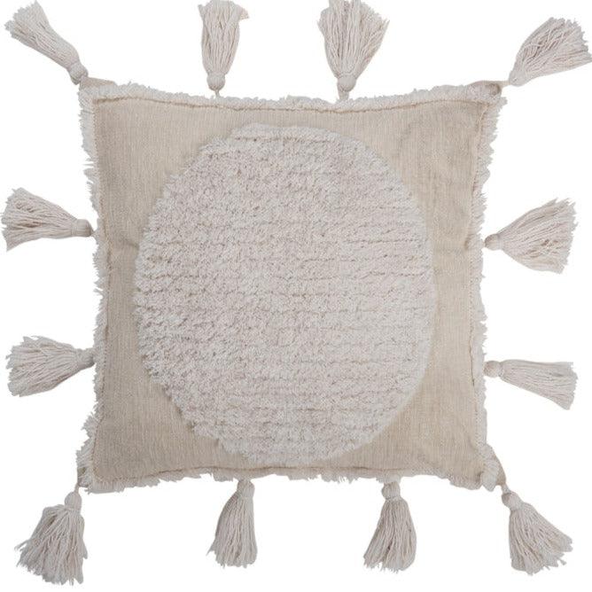 Kussen Kwast Polyester Wit - Kussen - J-Line - livinglovely.nl