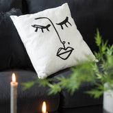 Kussen Melissa Katoen Zwart/Wit - Kussen - J-Line - livinglovely.nl