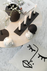 Kussen Melissa Katoen Zwart/Wit - Kussen - J-Line - livinglovely.nl