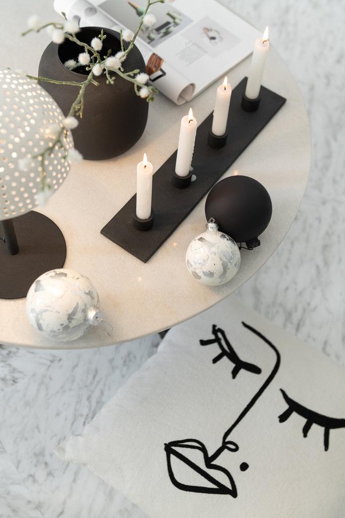 Kussen Melissa Katoen Zwart/Wit - Kussen - J-Line - livinglovely.nl